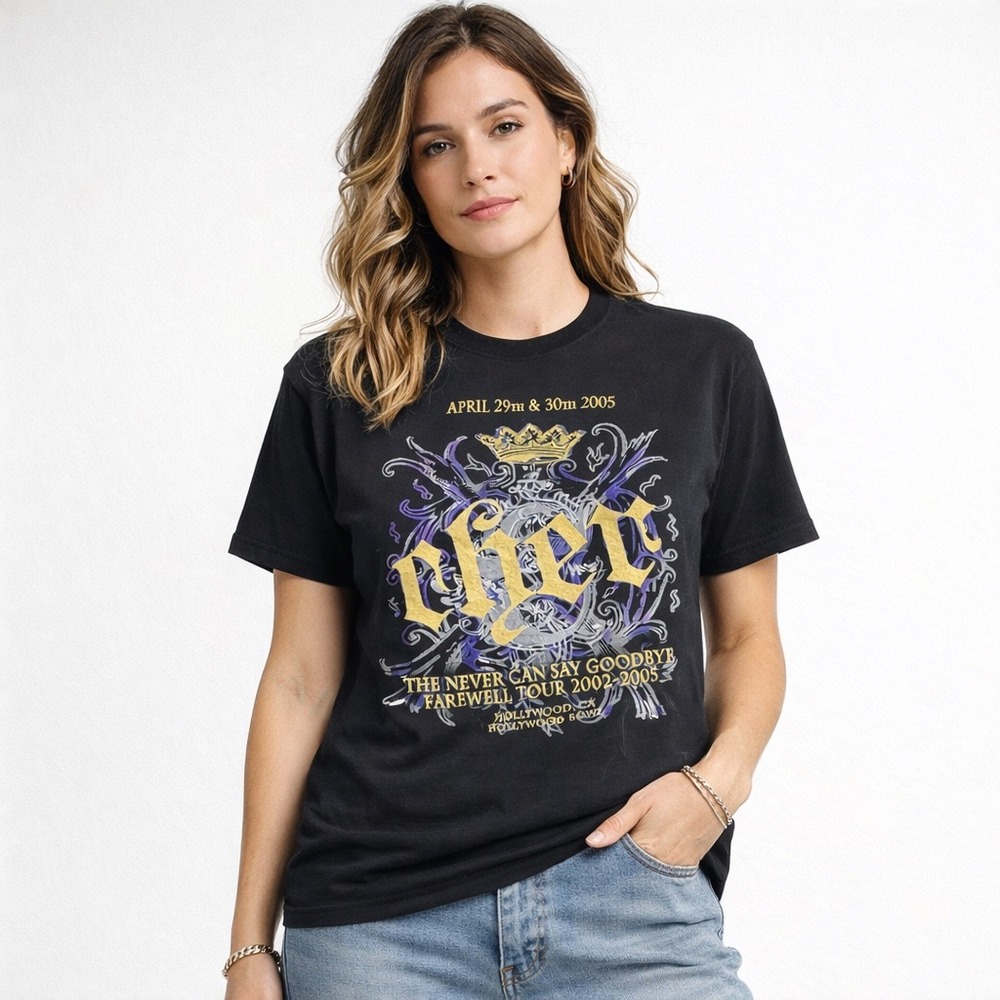 Cher The Never Can‎ Say Goodbye Farewell Tour 2005 Hollywood Bowl T-Shirt Size M